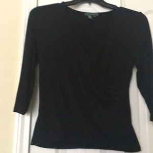 Lauren black crisscrossed spandex shirt